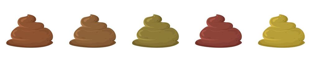 Pile of colored set. Yellow and brown dung vector