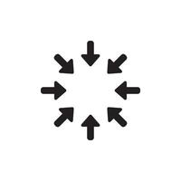 Arrow radial inside . Circle inward vector