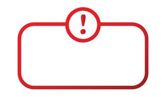 Exclamation line box attention text banner. important frame vector