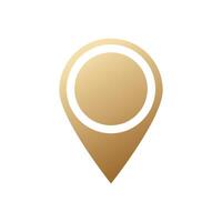 golden map pin gold pointer vector