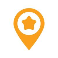 Star map pin bookmark pointer location vector