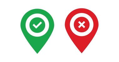 does donts map pin green and red pointer vector