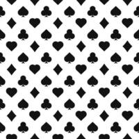 Black and white card playing suits seamless pattern vector