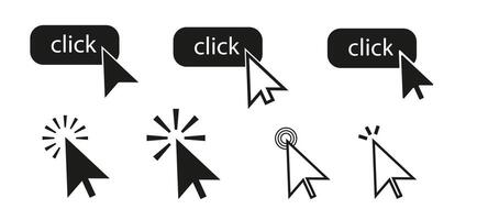 Cursor icon arrow . Web mouse poiner click symbol vector