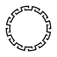 Greek circle frame border meander round vector