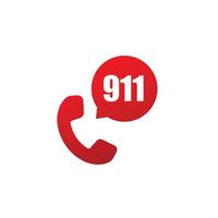 911 Emergency Call Number button vector