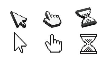 Pointer pixel cursor arrow finger vector