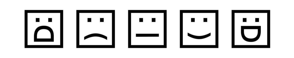 Line digit face feedback customer satisfaction scale. Emotion happy and sad faces rating scale. vector