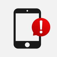 mobile phone warning notification icon. vector