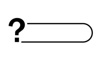 Question black line box faq text banner. question vector