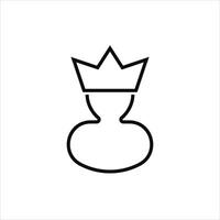 Abstract outline man with crown vector