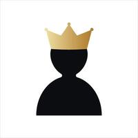 Man with golden crown icon vector