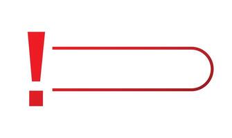 Exclamation line box attention text banner vector