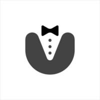 Symbol tuxedo with bow tie vector