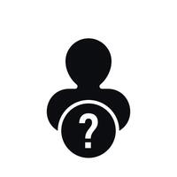 question mark person icon. Incognito user vector