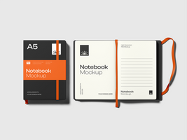 Notebook With Label Mockup psd