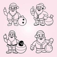 Hand Drawn Santa Claus Line Art for Christmas Designs, Holiday Cards, and Festive Illustrations vector