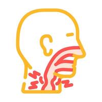 difficulty swallowing disease symptom color icon illustration vector
