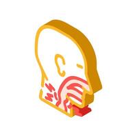 difficulty swallowing disease symptom isometric icon illustration vector