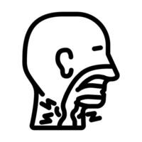difficulty swallowing disease symptom line icon illustration vector