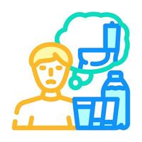 excessive thirst urination disease symptom color icon illustration vector
