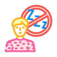 difficulty sleeping disease symptom color icon illustration vector