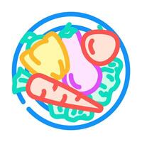 fresh vegetables raw foodist color icon illustration vector