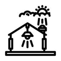 daylight sensor lighting control line icon illustration vector