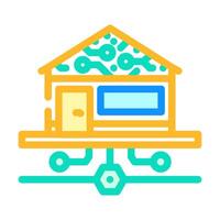 smart technology green building color icon illustration vector