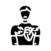 heart man disease glyph icon illustration vector