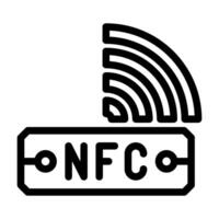nfc signal line icon illustration vector