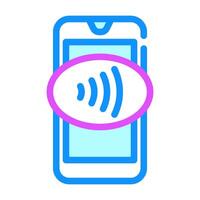 nfc enabled phone color icon illustration vector