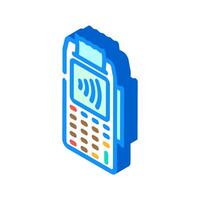 nfc payment terminal isometric icon illustration vector