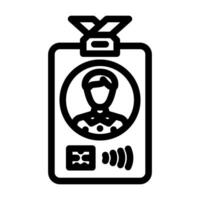 smart card with nfc line icon illustration vector