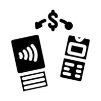 wireless data transfer glyph icon illustration vector