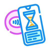 nfc payment in progress color icon illustration vector