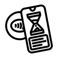 nfc payment in progress line icon illustration vector