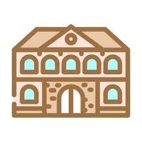 brick school building color icon illustration vector