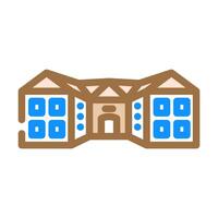 outside school building color icon illustration vector