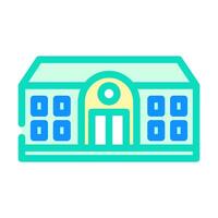 elementary school building color icon illustration vector