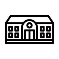 elementary school building line icon illustration vector