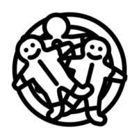 making gingerbread winter line icon illustration vector