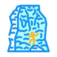 ice climbing winter color icon illustration vector