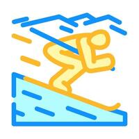 alpine skiing winter sport color icon illustration vector