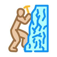 ice climbing winter sport color icon illustration vector