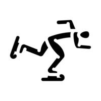 speed skating winter sport glyph icon illustration vector