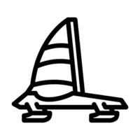 ice sailing winter sport line icon illustration vector