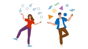 focus juggling multiple tasks vector