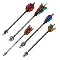 arrow set sketch hand drawn vector
