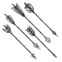 arrow set sketch hand drawn vector